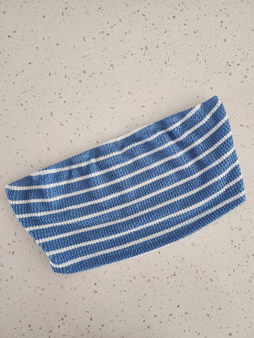 SHEIN Blue & White Striped Bandeau Tube Top – Size M